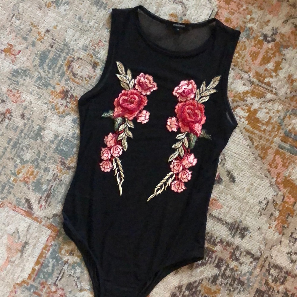 Flower mesh body suit